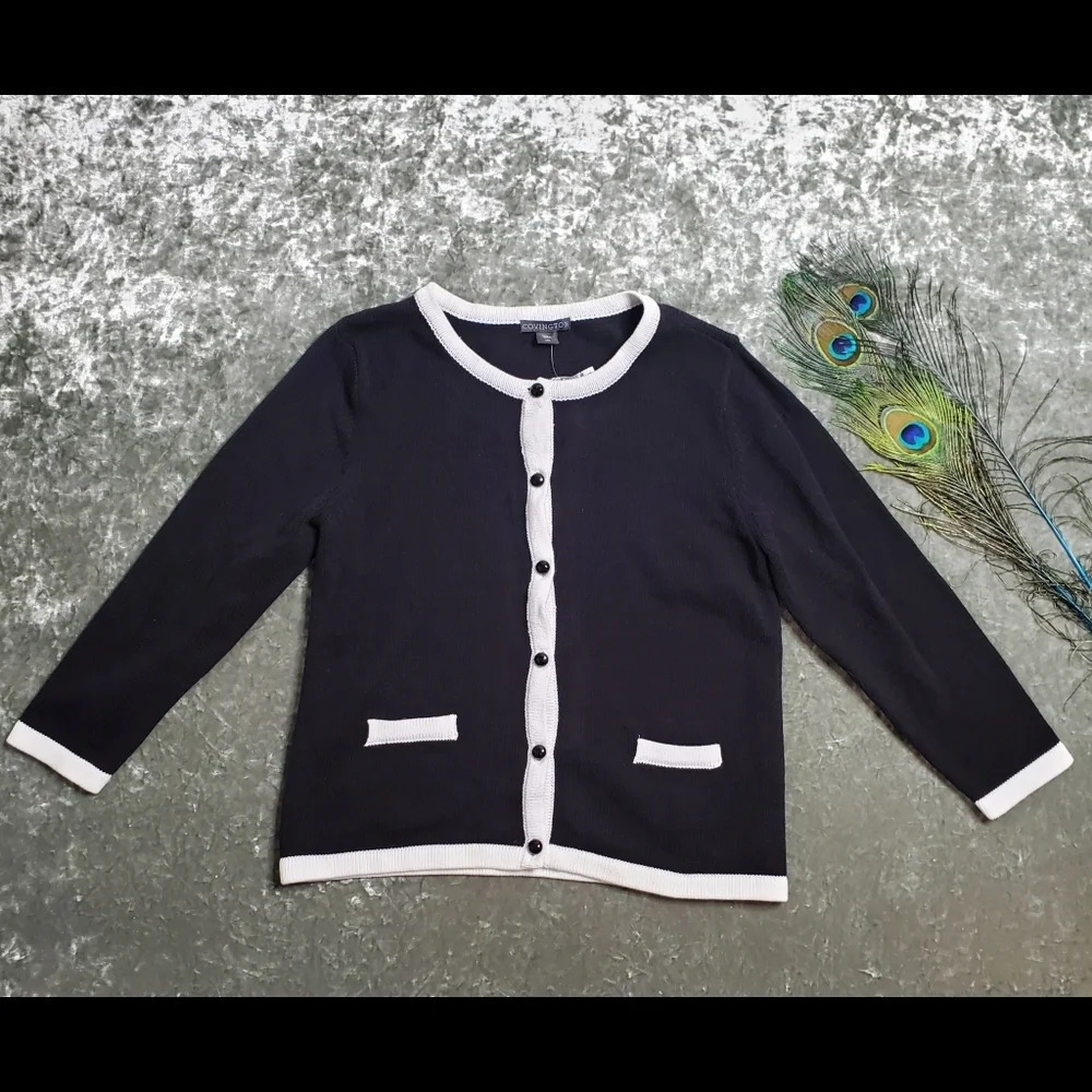 Covington‎ Missy Button Black Onyx Cardigan
